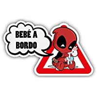 Los mejores  - CUAC REVOLUTION Pegatina Bebe A Bordo Deadpool Vinilo Impreso para Coche - Pegado Exterior